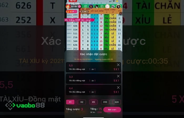 live Tài Xỉu app