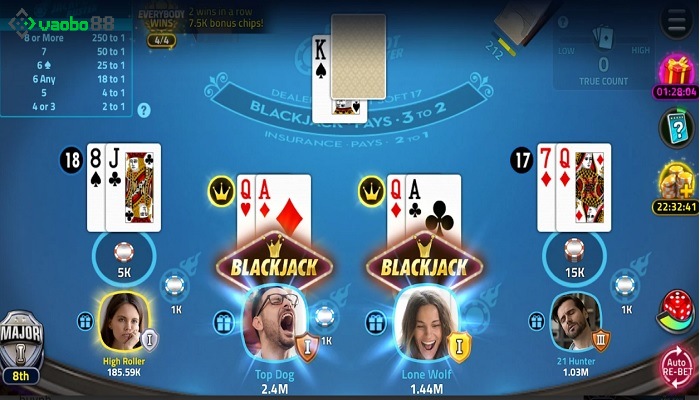 playing blackjack on a computer