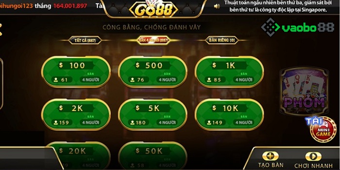 Phỏm betting for cash