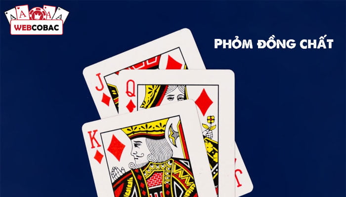 This game is based on the principle of matching numbers and suits to form a "Phỏm".