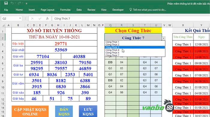 Excel file for lottery calculation