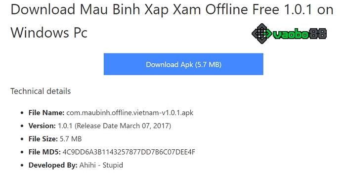 offline Mau Binh game for PC