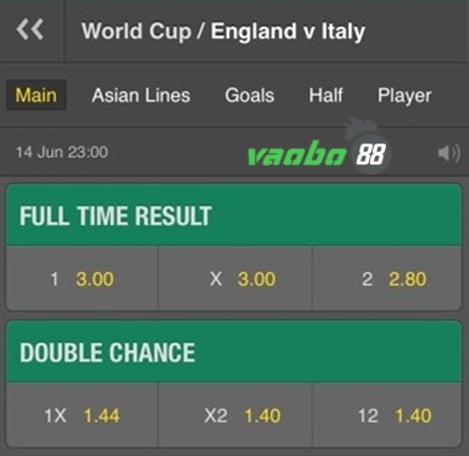 double chance odds