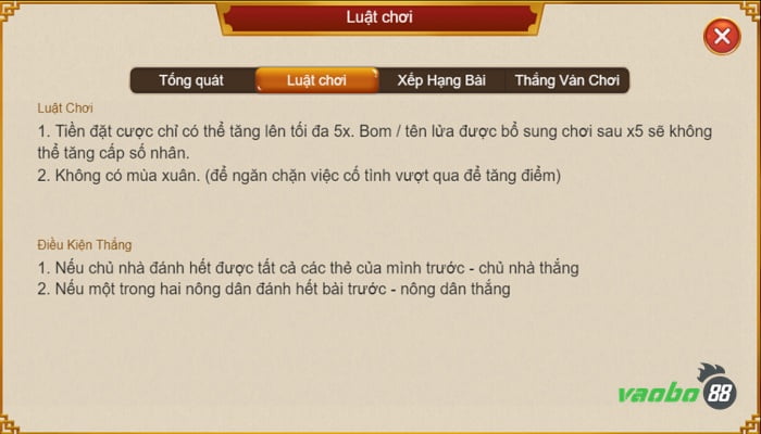 Rules of playing Chinese Tiến Lên