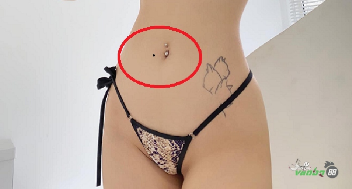 Lucky mole on the navel