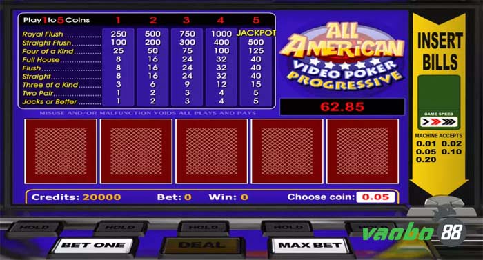 video poker playing online